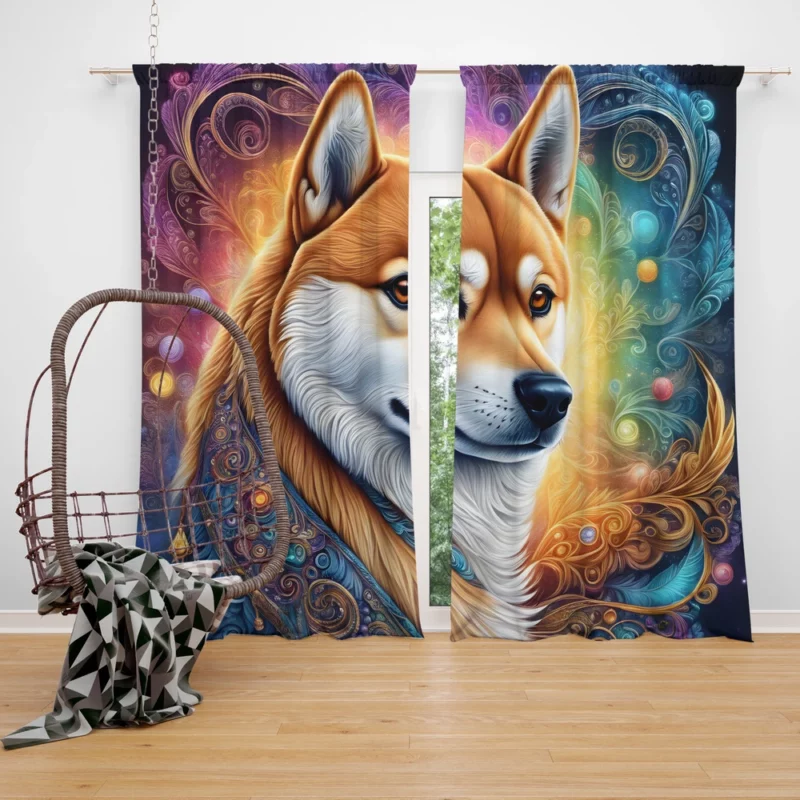 Shiba Inu Beauty Elegant Dog Curtain