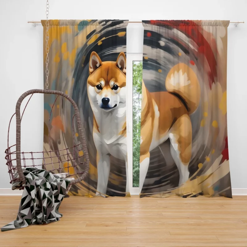 Shiba Inu Joy Playful Companion Curtain