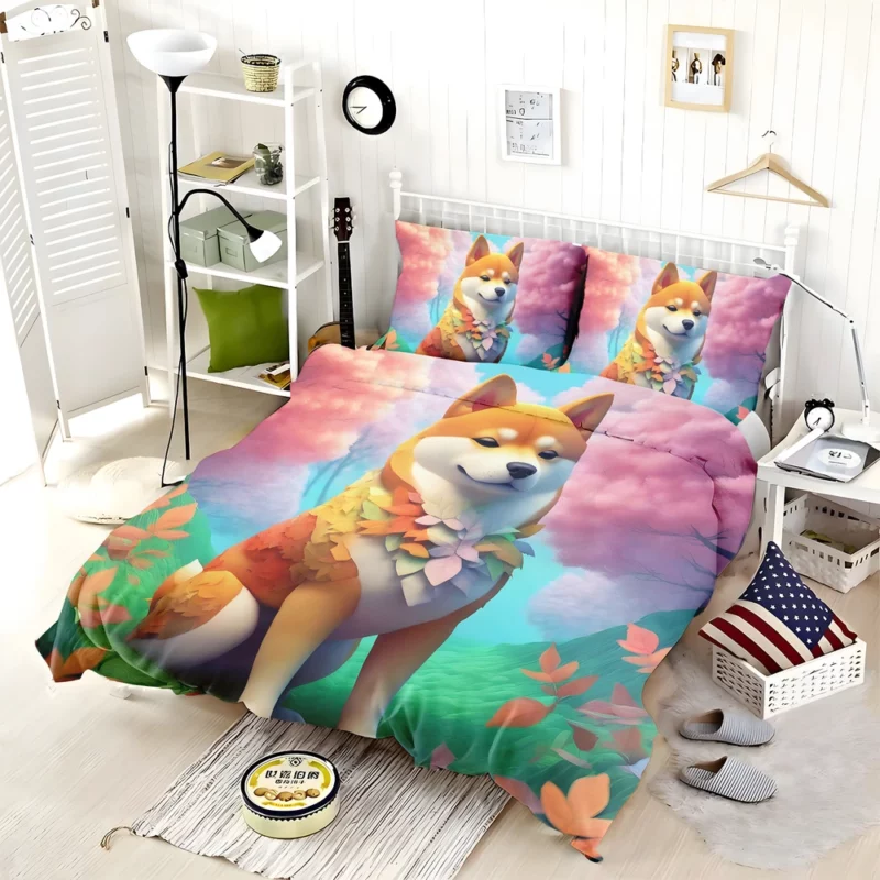 Shiba Inu Spirited Japanese Companion Bedding Set