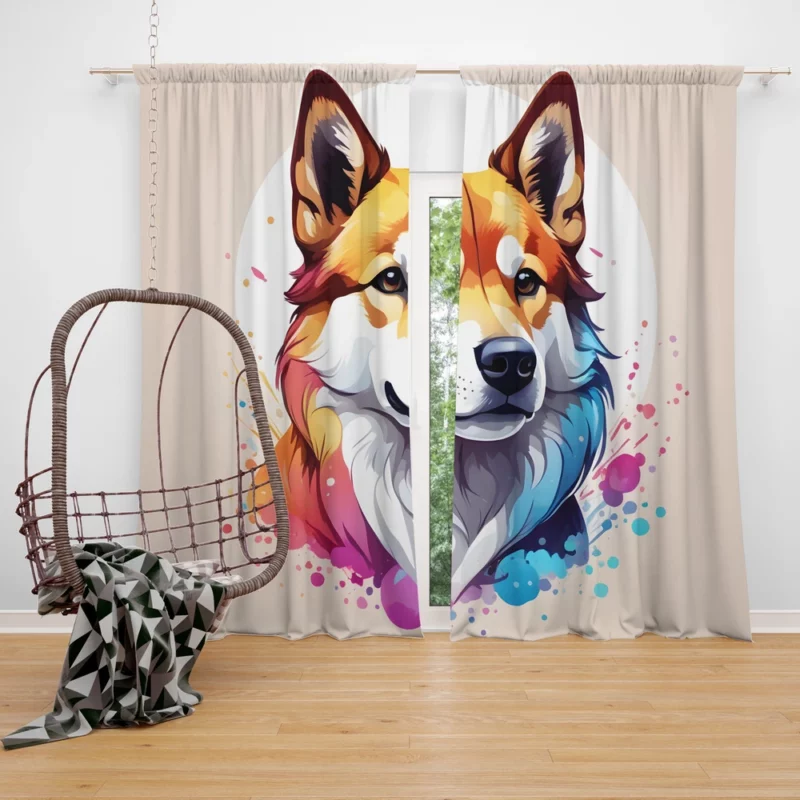 Shikoku Charm Loyal Dog Companion Curtain