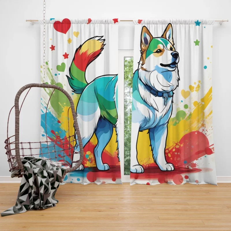 Shikoku Wilderness Loyal Dog Curtain