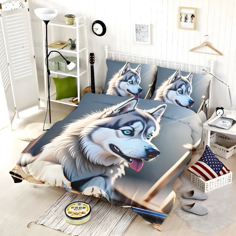 Siberian Husky Charm Loyal Dog Companion Bedding Set