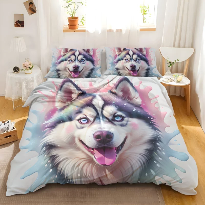 Siberian Husky Energetic Arctic Companion Bedding Set 2