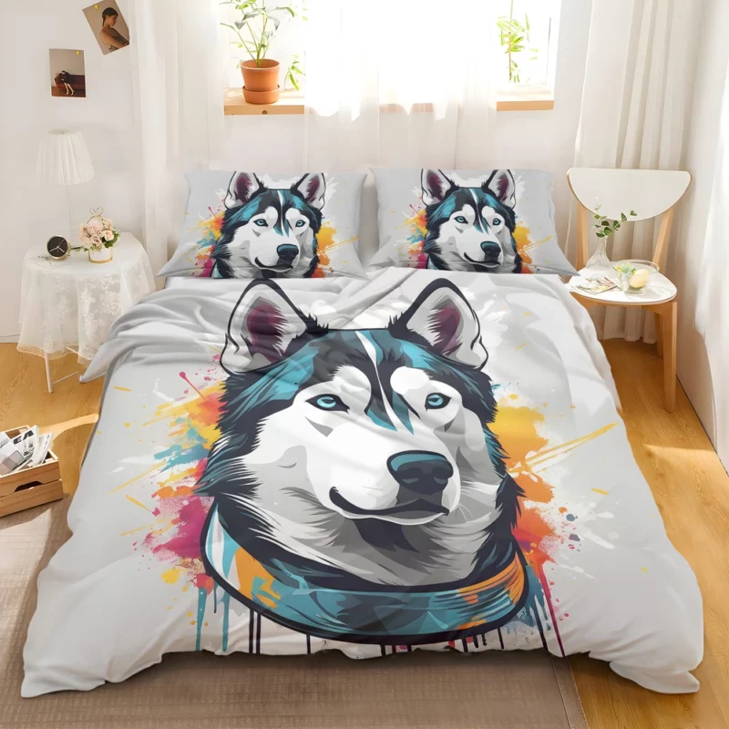 Siberian Husky Joy Playful Companion Bedding Set 2