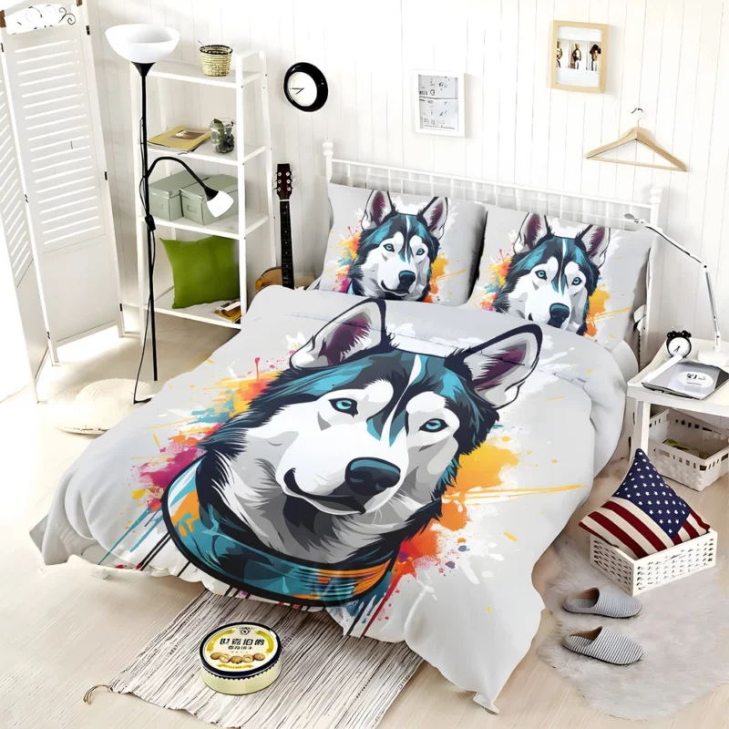 Siberian Husky Joy Playful Companion Bedding Set