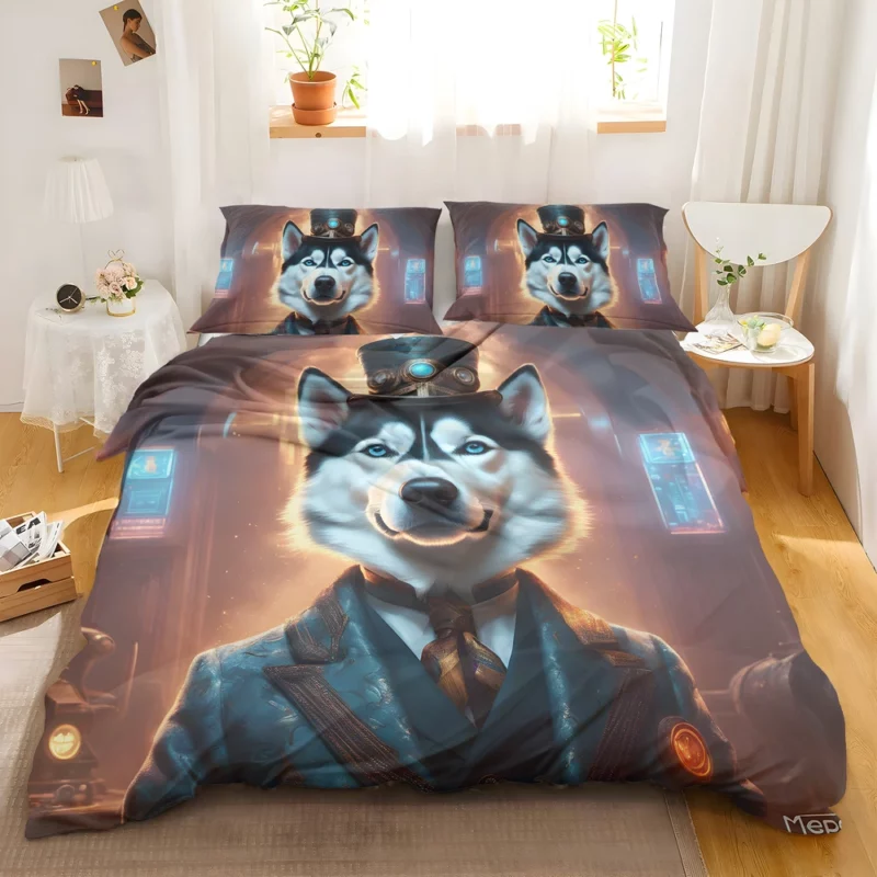 Siberian Husky Majesty Arctic Dog Bedding Set 2