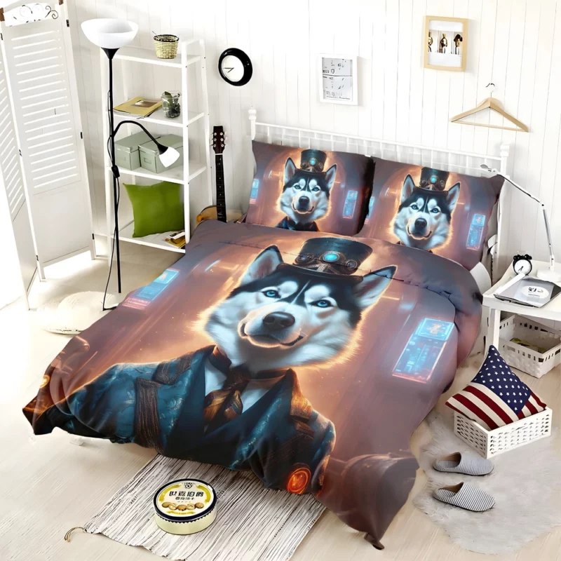 Siberian Husky Majesty Arctic Dog Bedding Set