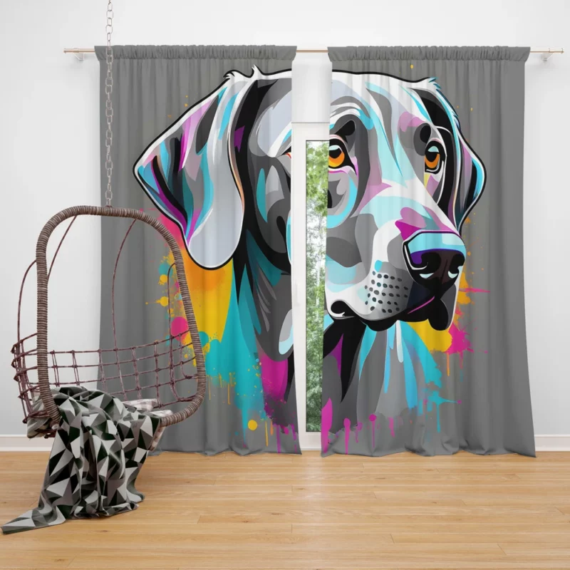 Silver Wonder Weimaraner Dog Breed Curtain