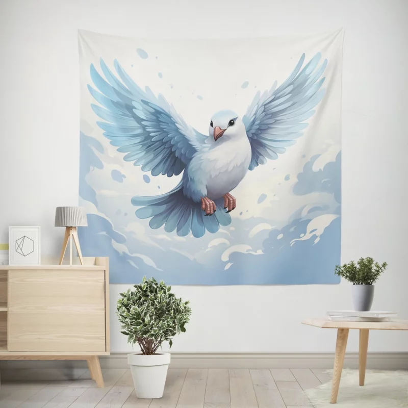 Simple Dove Logo Wall Tapestry