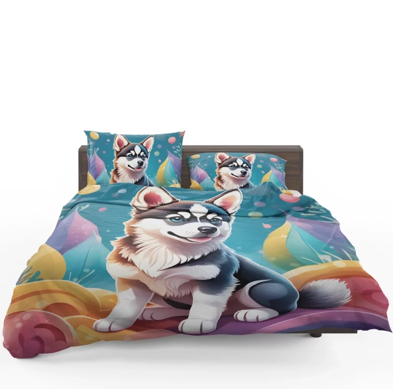 Sleek Alaskan Klee Dog Arctic Elegance Bedding Set 1