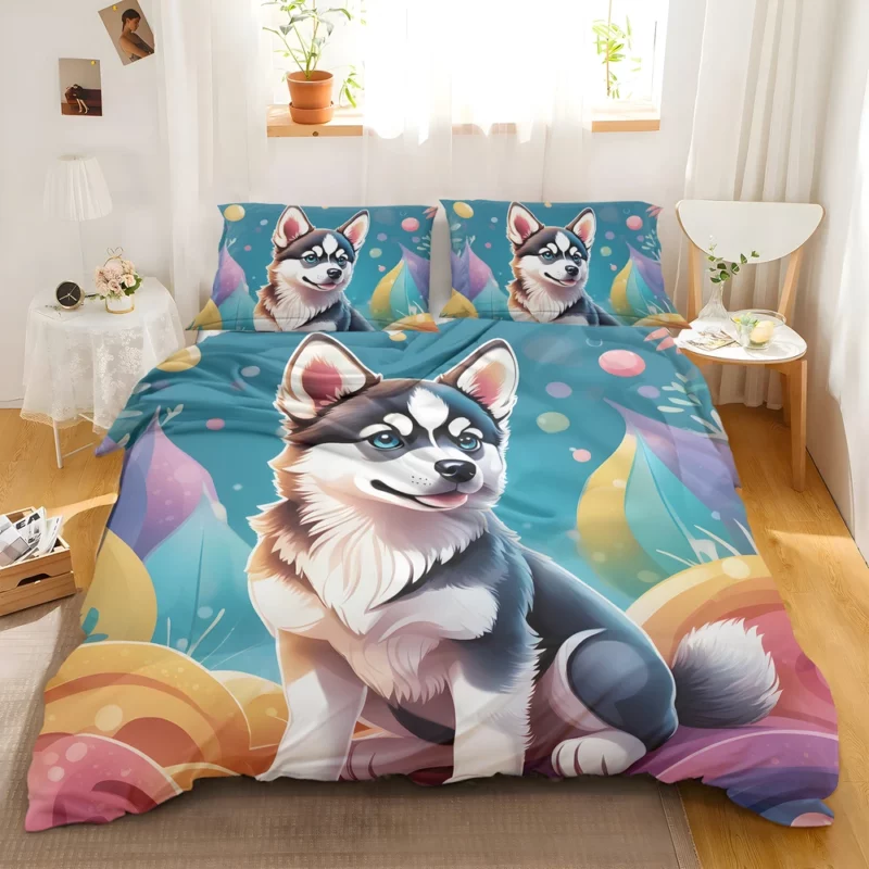 Sleek Alaskan Klee Dog Arctic Elegance Bedding Set 2