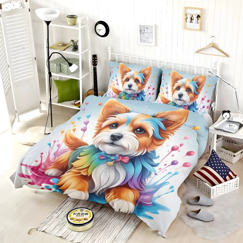 Sleek Charm Silky Terrier Dog Bedding Set