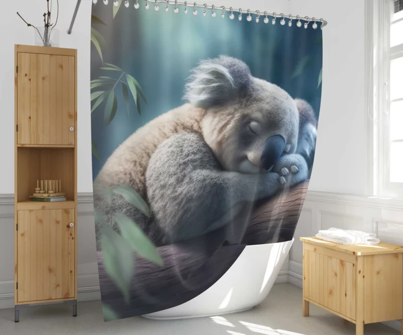 Sleeping Koala Close-Up Shower Curtain 1