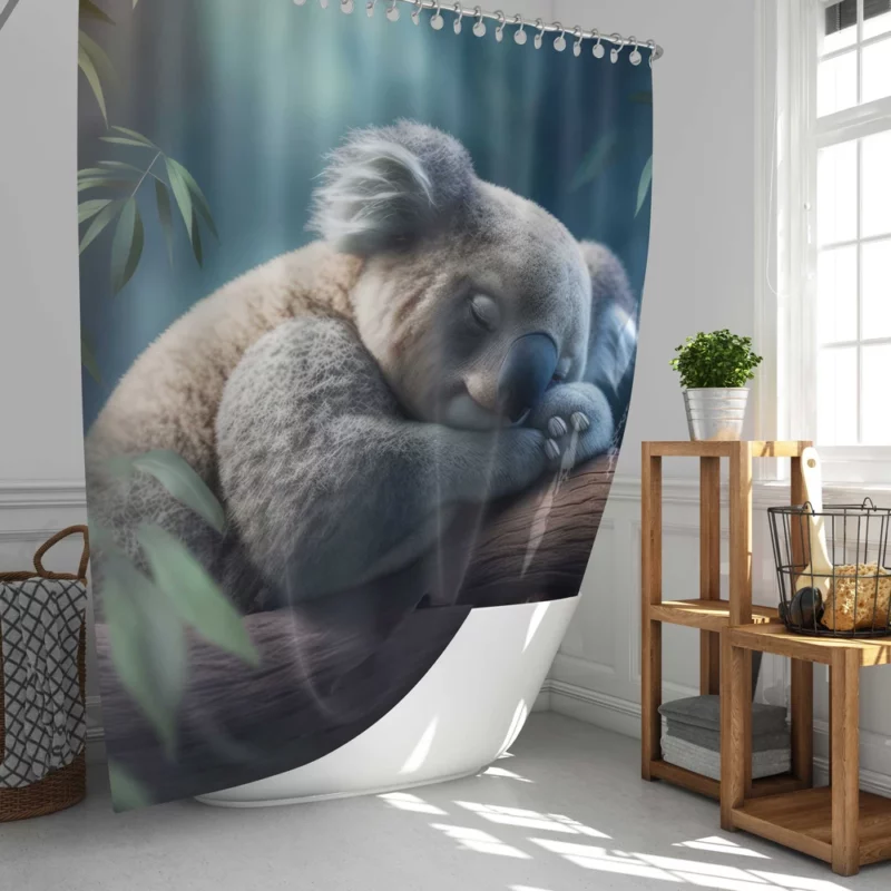 Sleeping Koala Close-Up Shower Curtain