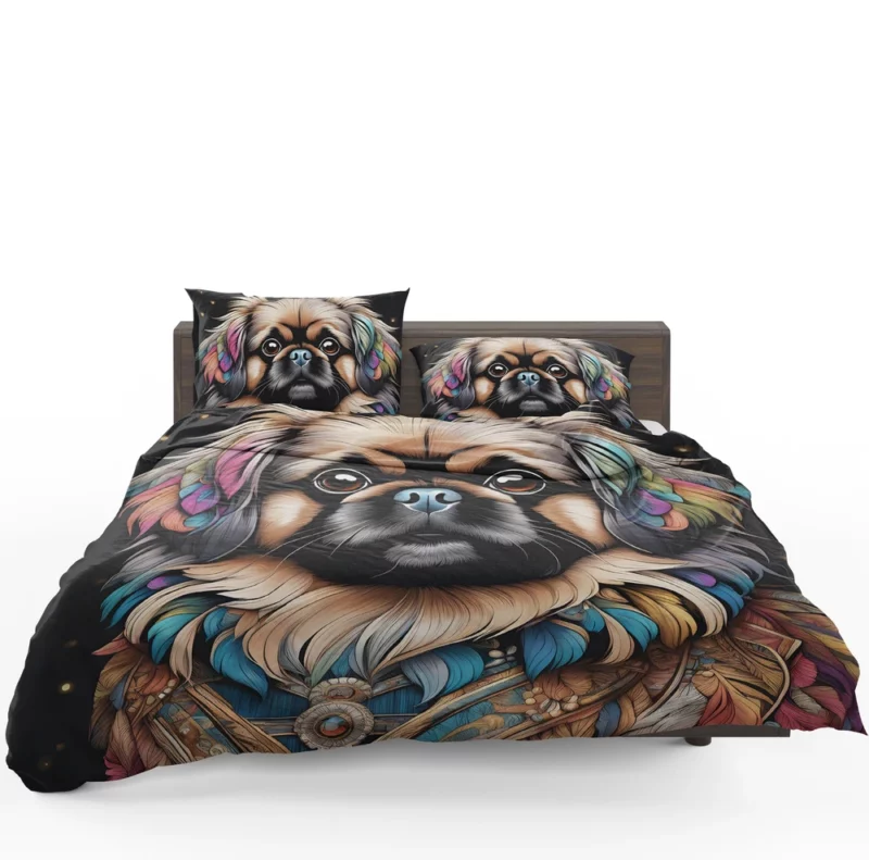 Small and Mighty Pekingese Dog Bedding Set 1