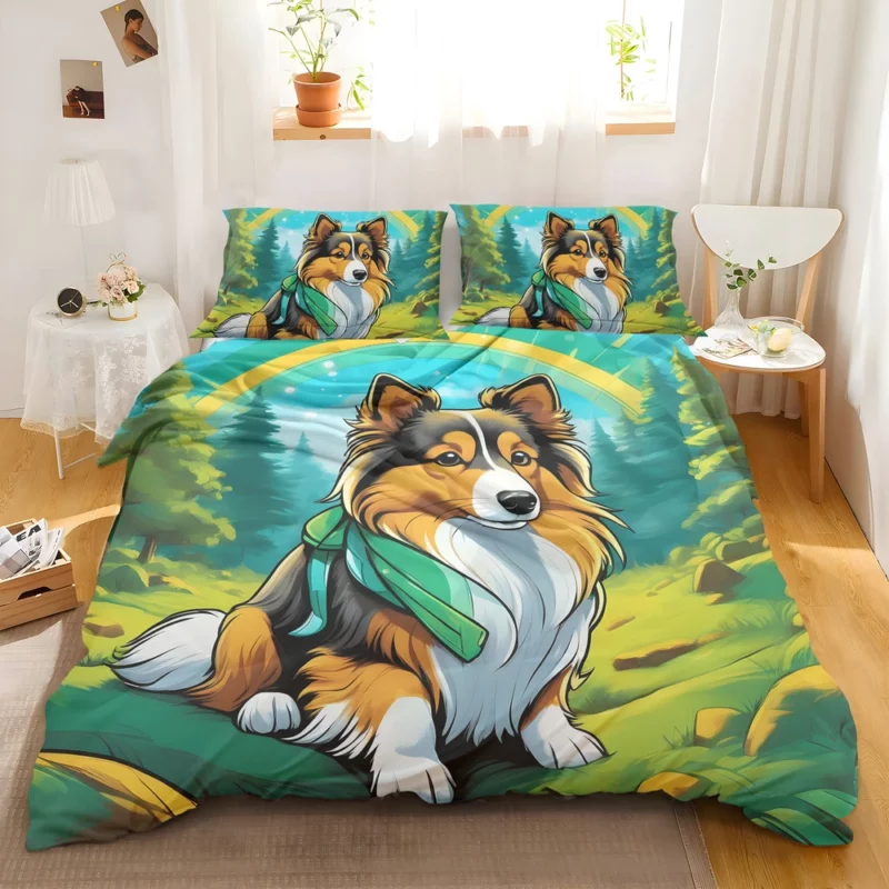 Smart and Loyal Shetland Sheepdog Dog Bedding Set 2