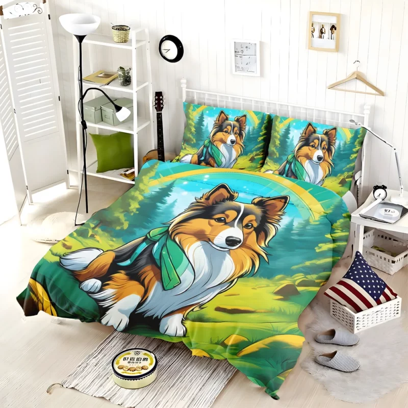 Smart and Loyal Shetland Sheepdog Dog Bedding Set