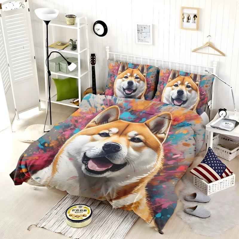 Smart and Loyal Shiba Inu Dog Bedding Set