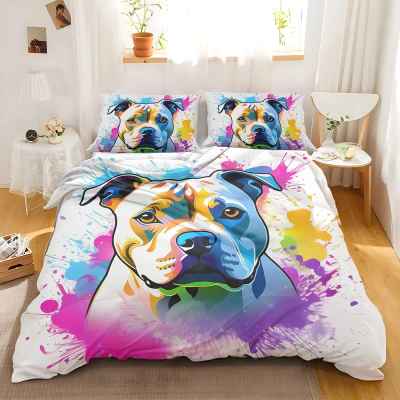 Smart and Loyal Staffordshire Bull TerrierDog Bedding Set 2