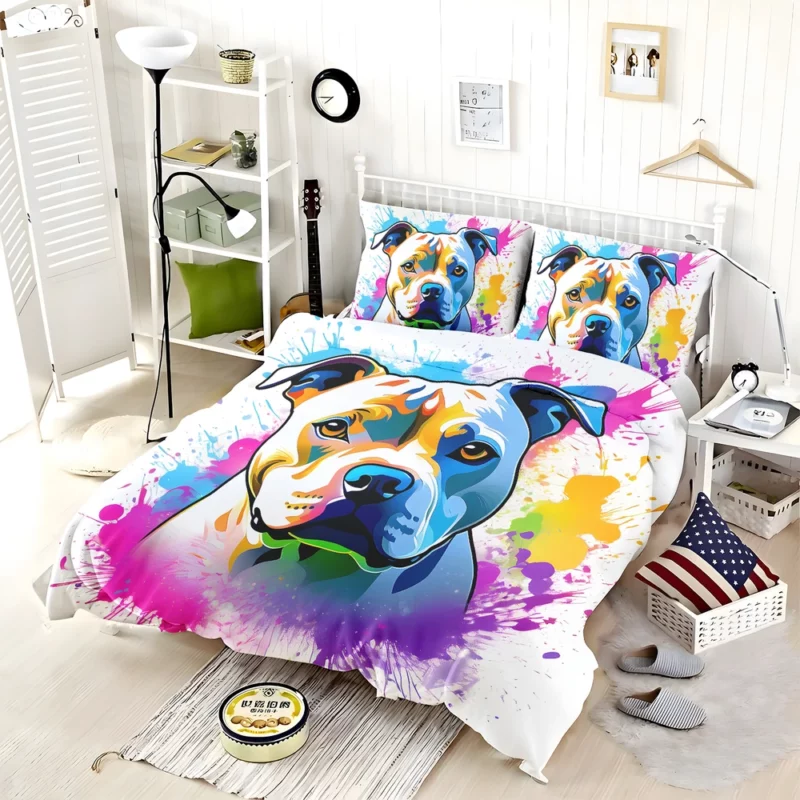 Smart and Loyal Staffordshire Bull TerrierDog Bedding Set