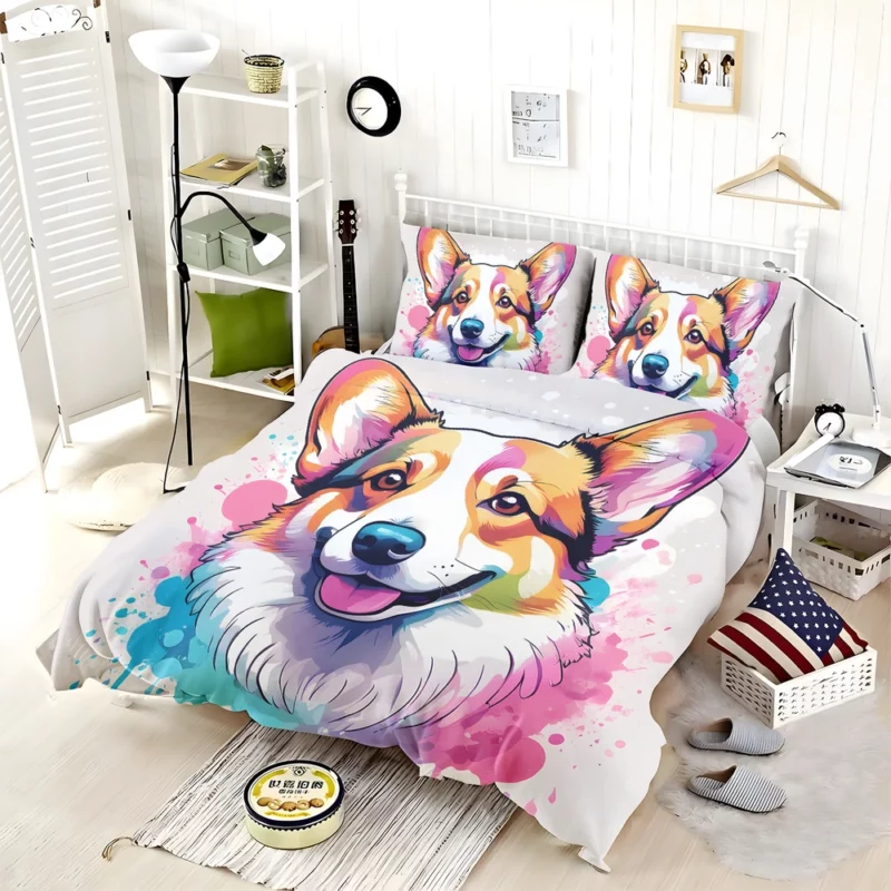 Smart and Loyal Welsh Corgi Duo Bedding Set