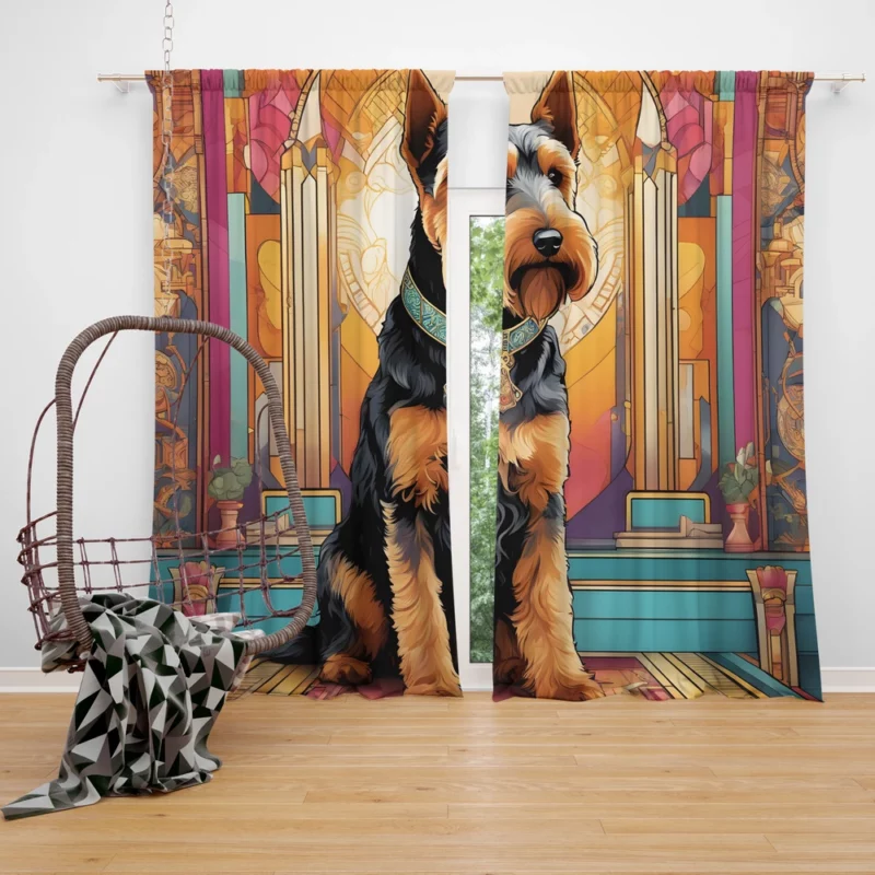 Smart and Loyal Welsh Terrier Curtain