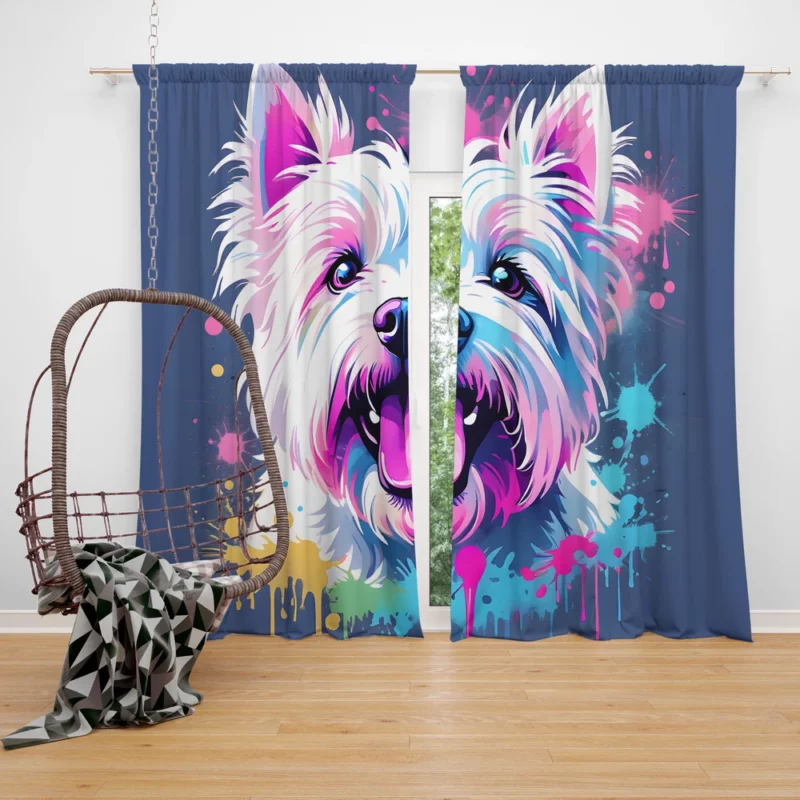 Smart and Loyal Westie Dog Curtain