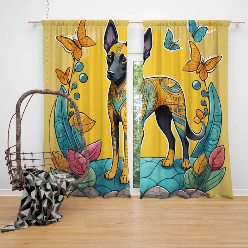 Smart and Loyal Xoloitzcuintli Dog Curtain