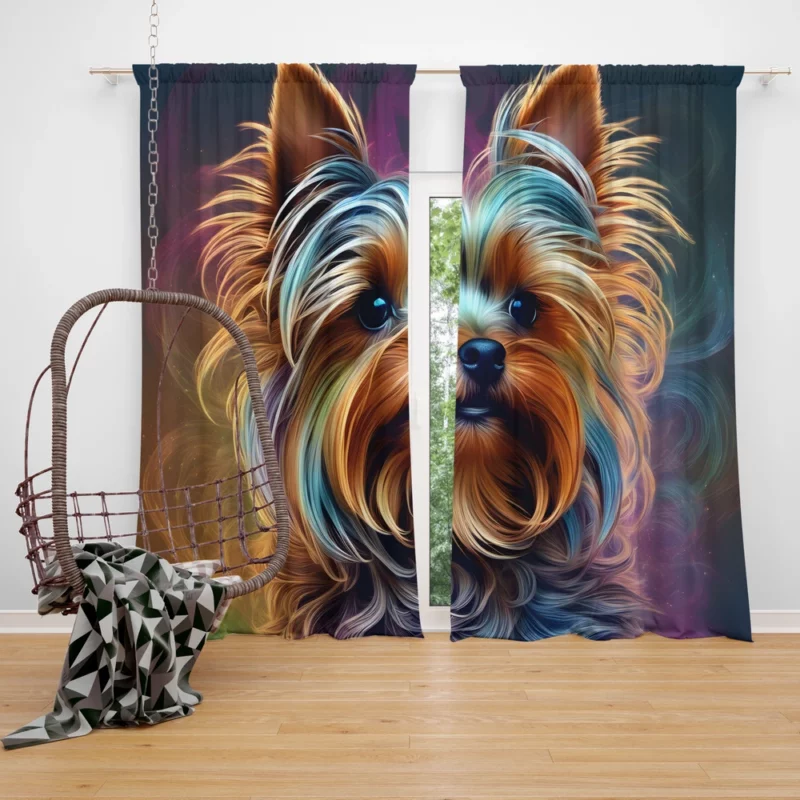 Smart and Loyal Yorkshire Terrier Dog Curtain