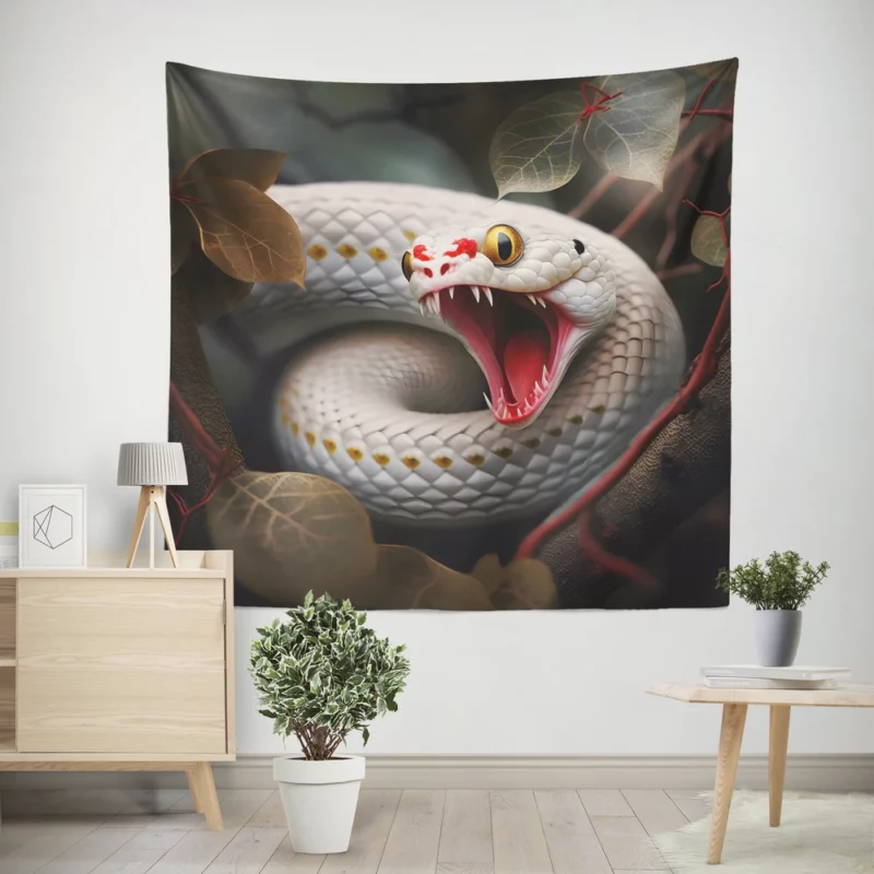 Snake Mysterious Tree Stare Wall Tapestry