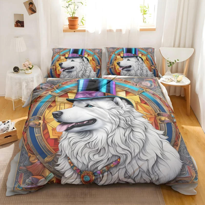 Snowflake Companion Samoyed Dog Bedding Set 2