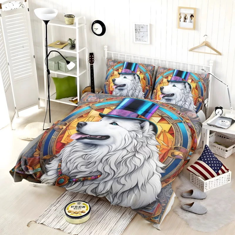 Snowflake Companion Samoyed Dog Bedding Set