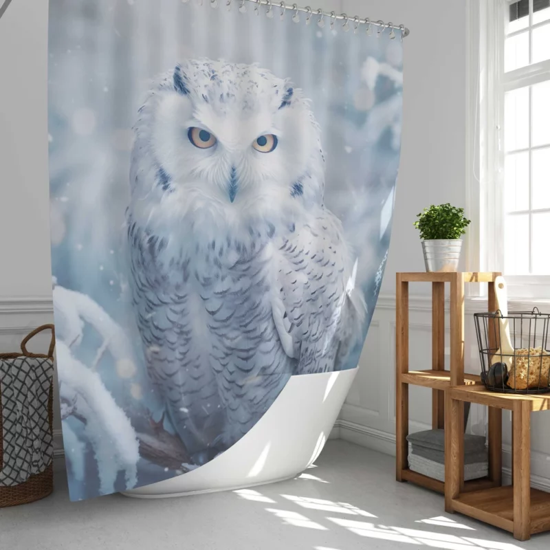 Snowy Owl Portrait Shower Curtain