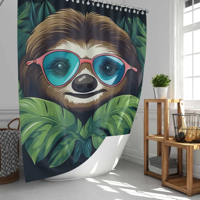 Specially Designed Sloth Graphics Shower Curtain