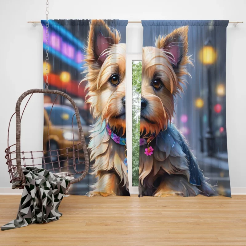 Sprightly Cairn Terrier Dog Joyful Spirit Curtain