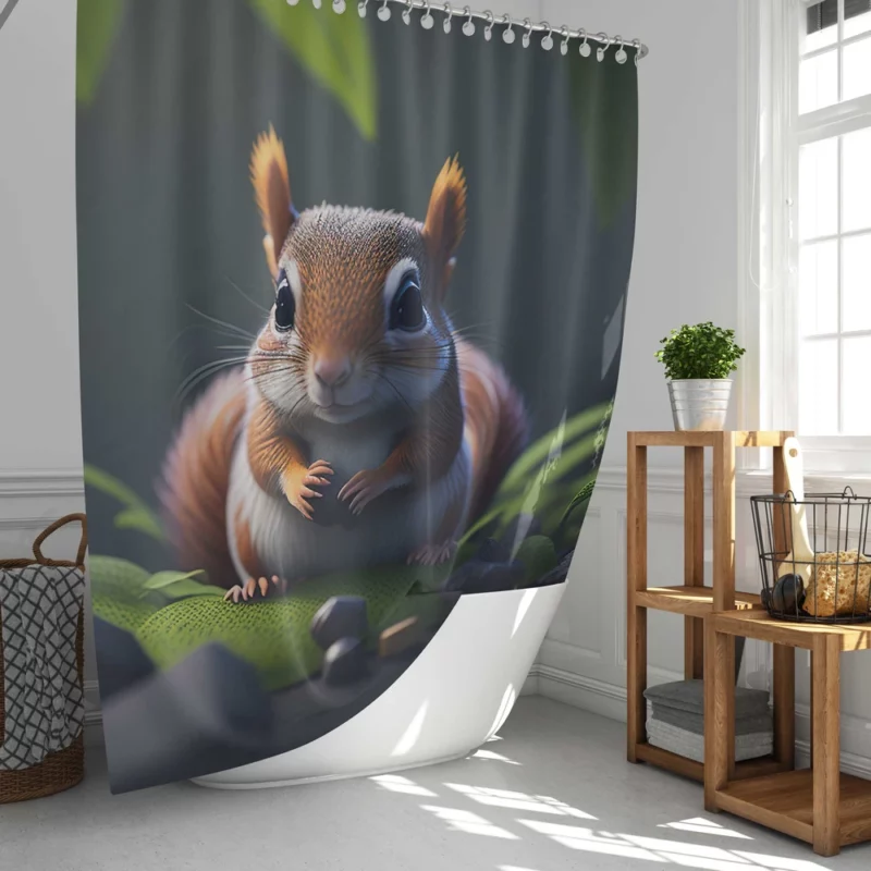 Squirrel in the Enchanted Jungle Shower Curtain