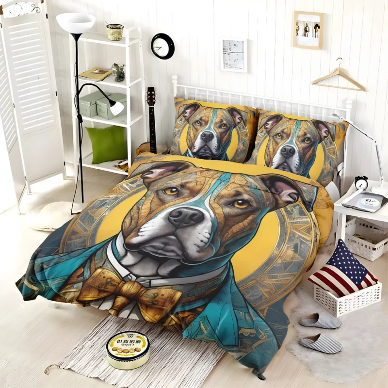 Staffordshire Bull Terrier Joy Playful Dog Bedding Set