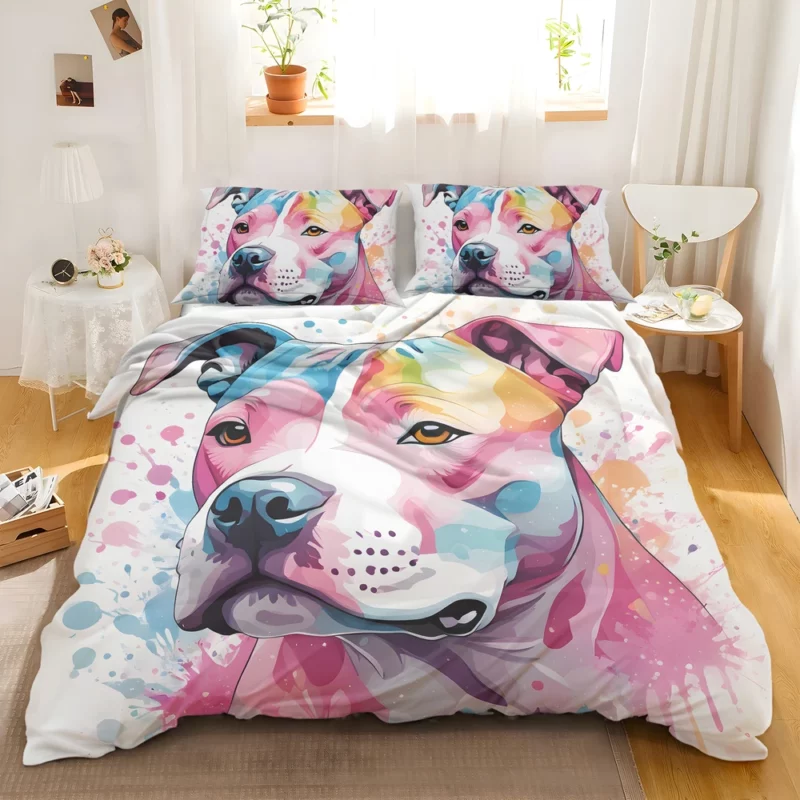 Staffordshire Bull Terrier Playful Dog Bedding Set 2