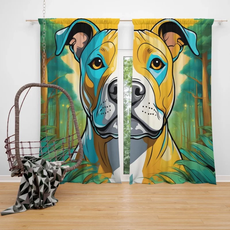 Staffordshire Bull Terrier Wonder Dog Curtain