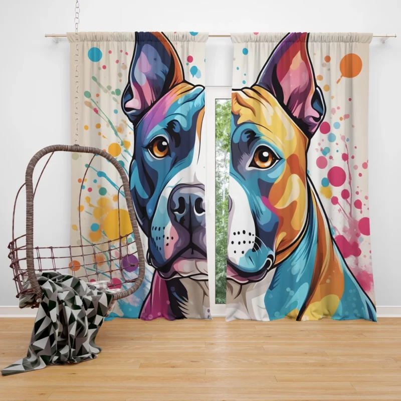 Staffordshire Terrier Muscular Loyal Companion Curtain