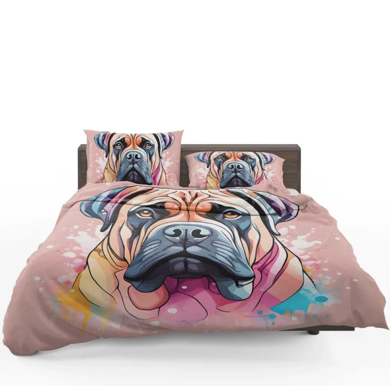 Striking Bullmastiff Canvas Dog Elegance Bedding Set 1