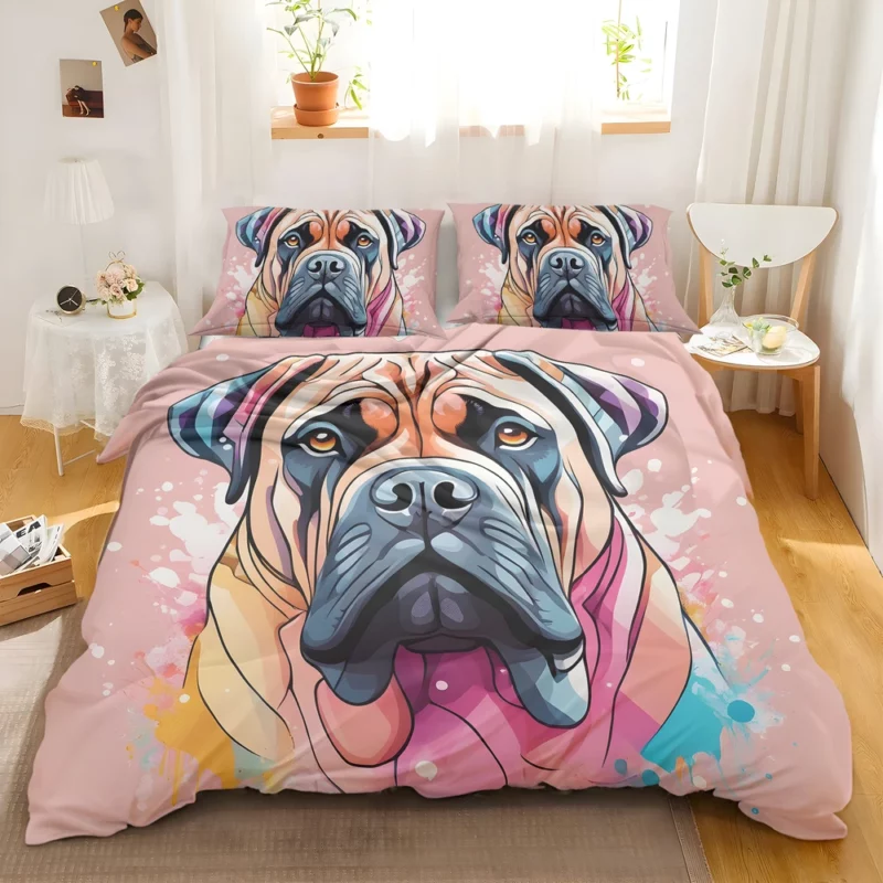 Striking Bullmastiff Canvas Dog Elegance Bedding Set 2