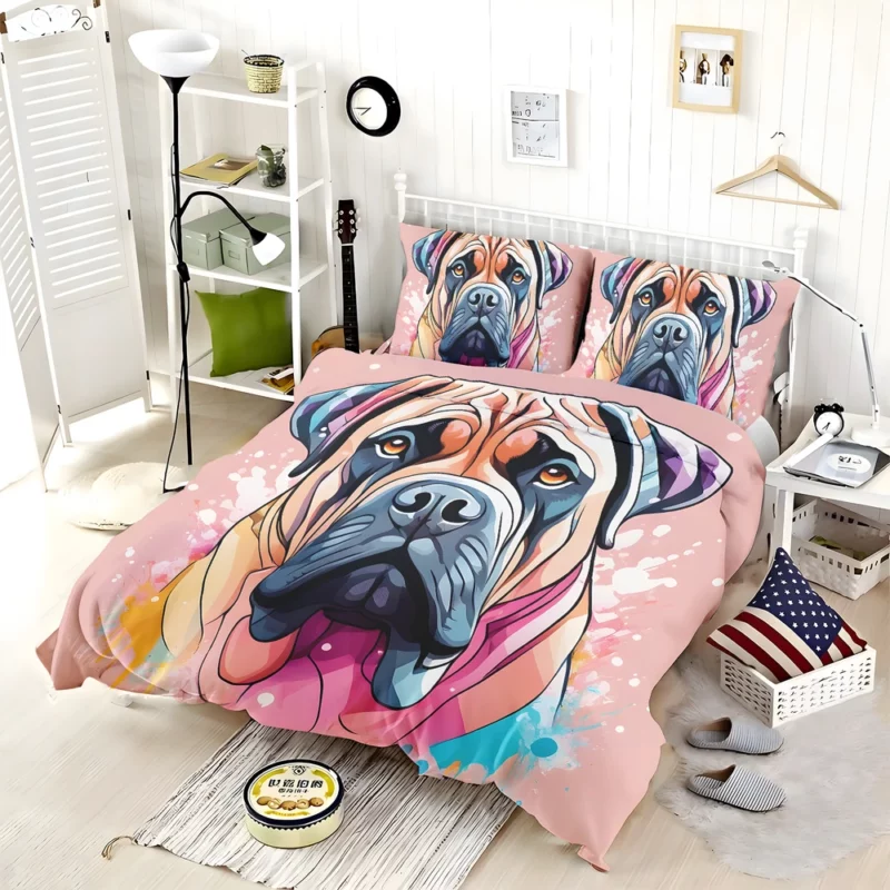 Striking Bullmastiff Canvas Dog Elegance Bedding Set