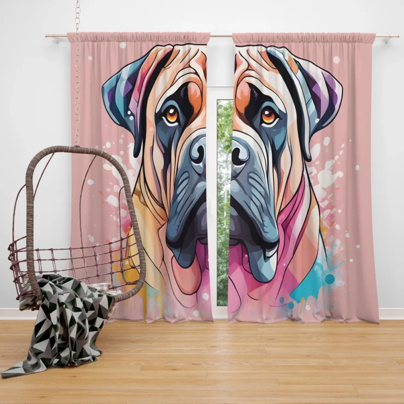 Striking Bullmastiff Canvas Dog Elegance Curtain