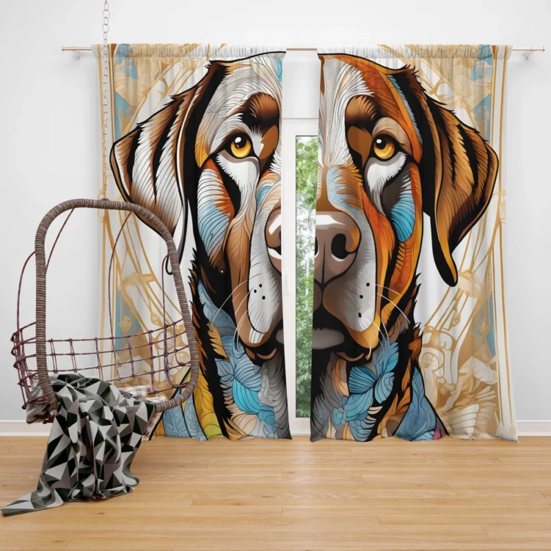 Strong Chesapeake Bay Retriever Dog Presence Curtain