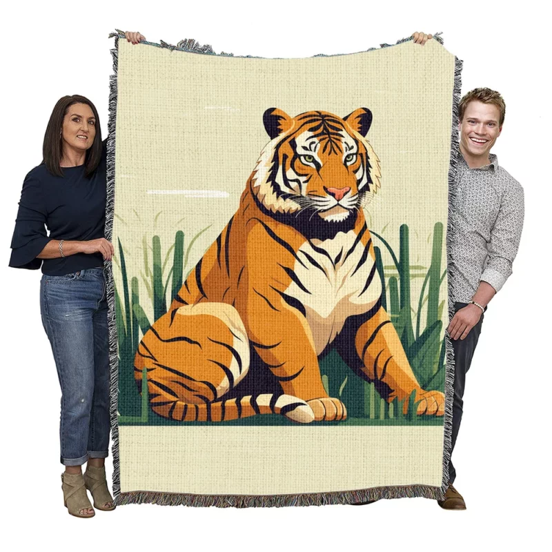 Stunning Bengal Tiger Woven Blanket