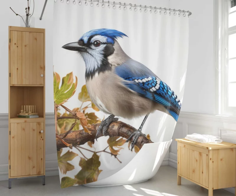 Stunning Blue Jay Photo Shower Curtain 1