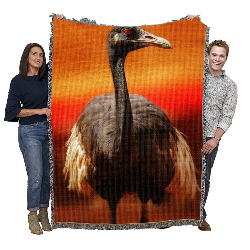 Sudan National Bird Woven Blanket