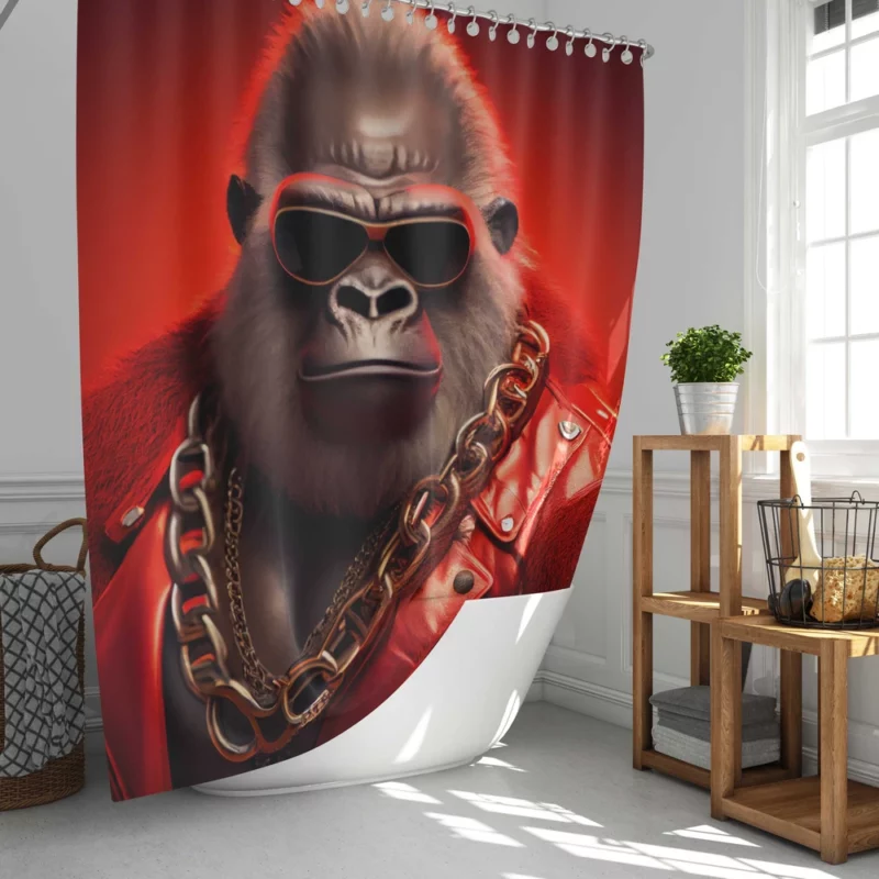 Sunglasses Gorilla Portrait Shower Curtain