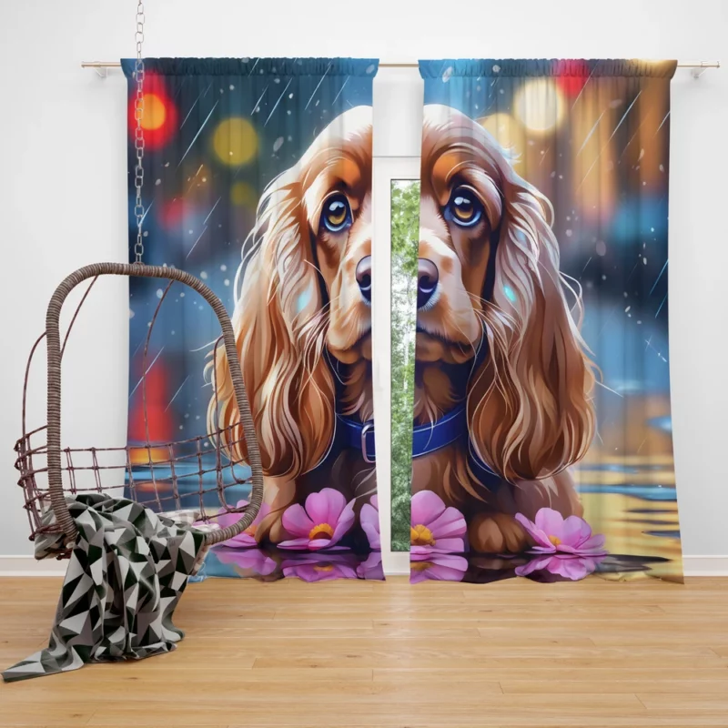 Teen Best Friend Cocker Spaniel Joy Curtain